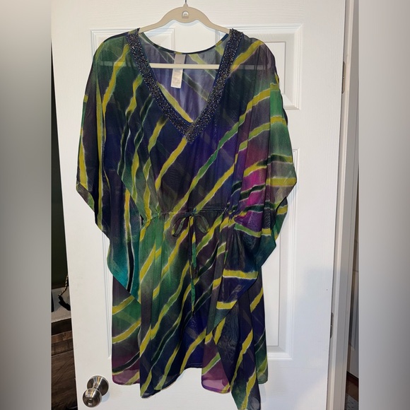 Vibrant Multicolor Swimsuit Coverup - Picture 1 of 3